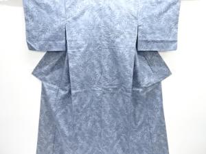 草葉模様織出し手織り紬着物